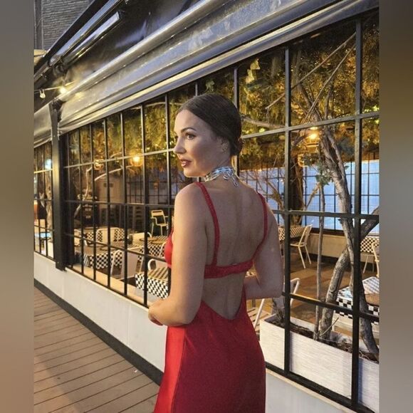 ZARA NWT WOMAN SS24 SATIN MIDI SLIP DRESS RED | 2340/371 - Picture 6 of 16